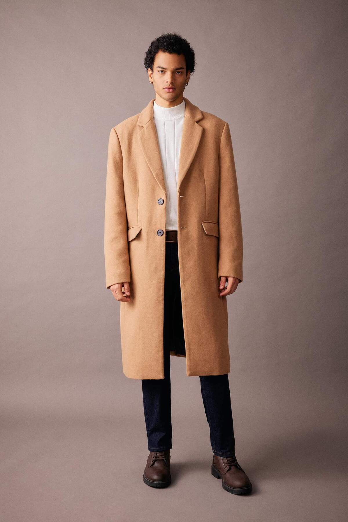 دفاکتو Slim Fit Slim Cut دکمه دار کت ترمه ای جیبی پارکا A3775AX23WN