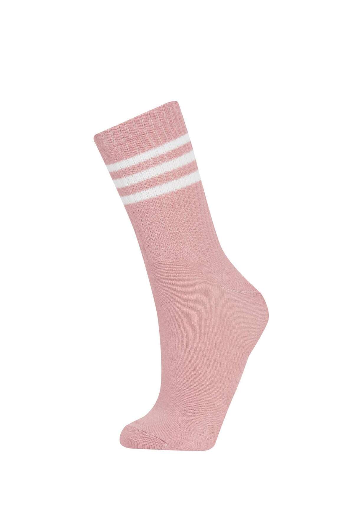 DeFacto-Bequeme elastische 3-teilige lange Baumwollsocken für Damen A5877AXNS 4