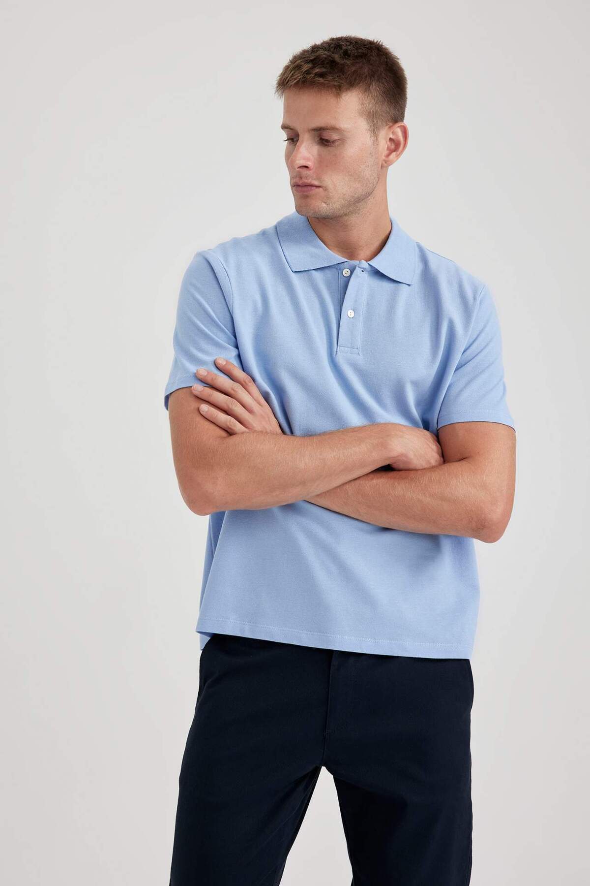 DeFacto-Tricou cu mânecă scurtă cu gât polo, 100% bumbac, B0643AXNS 4