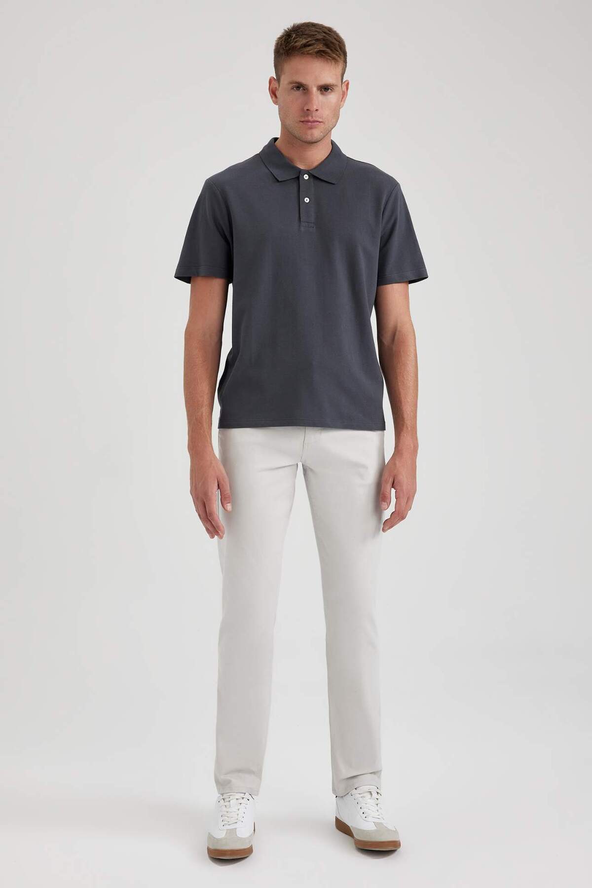 DeFacto-100% bavlna Regular Fit Polo výstřih Tričko s krátkým rukávem B0643AXNS 2