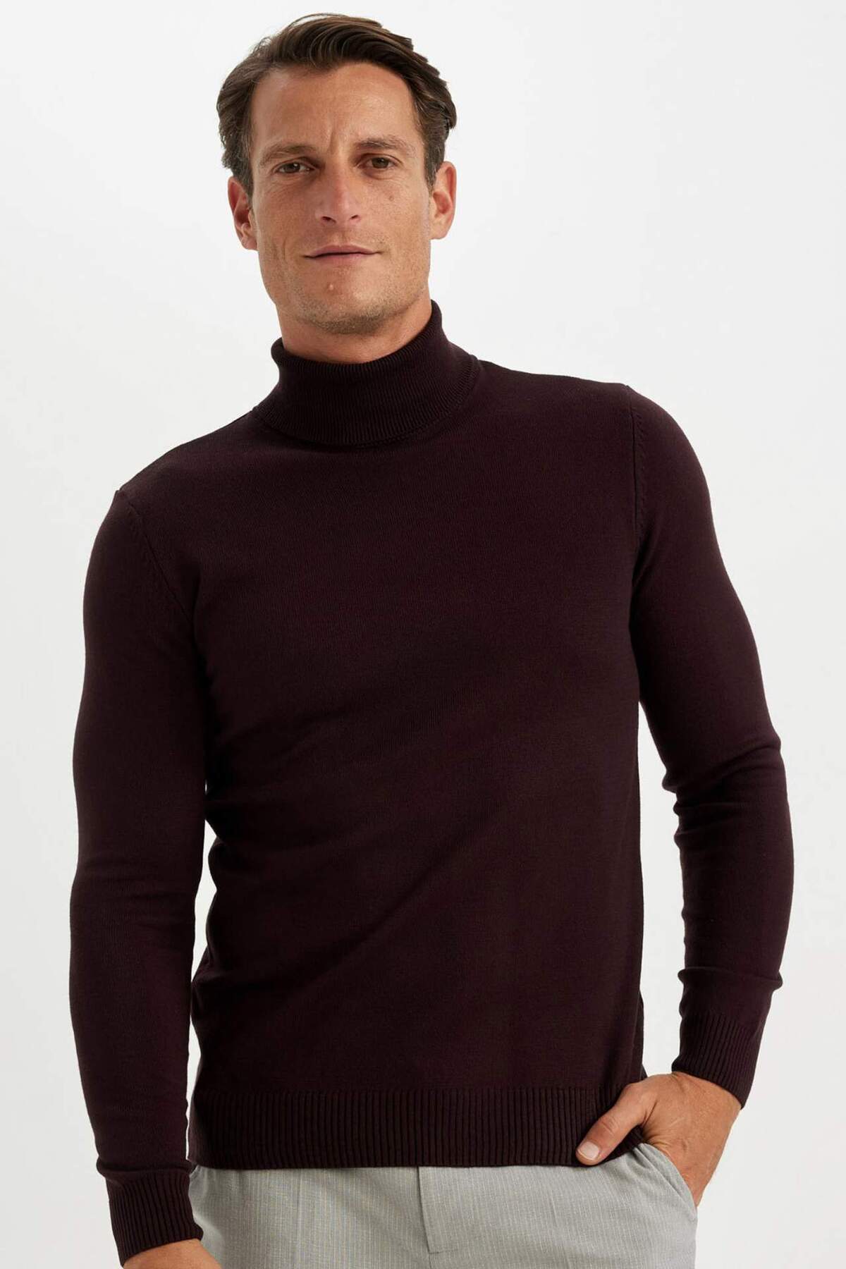 دفاکتو Slim Fit Slim Cut یقه شلوار ساده ساده بافتنی R1124AZ23WN