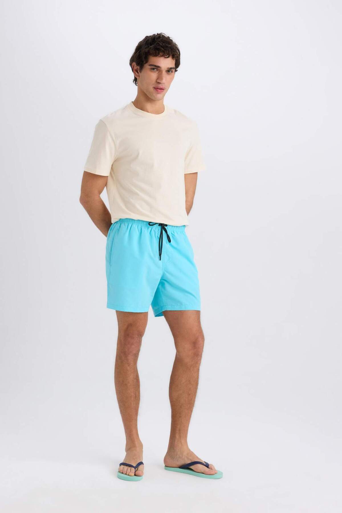 DeFacto-Mesh Lined Short Length Sea Shorts N0131Az23Hs 1