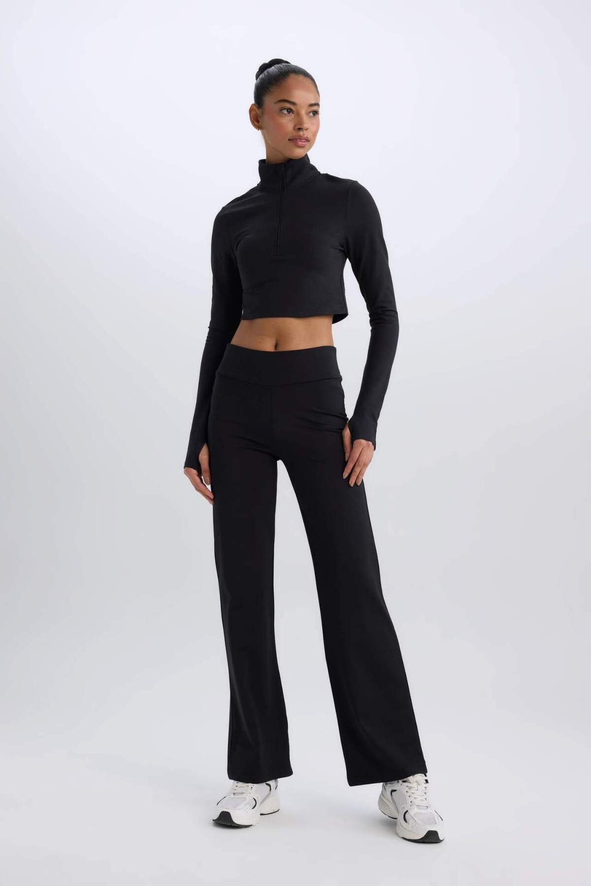 DeFacto-DeFactoFit Sportsman Jogger Φούτερ Φαρδύ φαρδύ πόδι Basic Solid Skuba Diver Ύφασμα A0566AX23SP 2