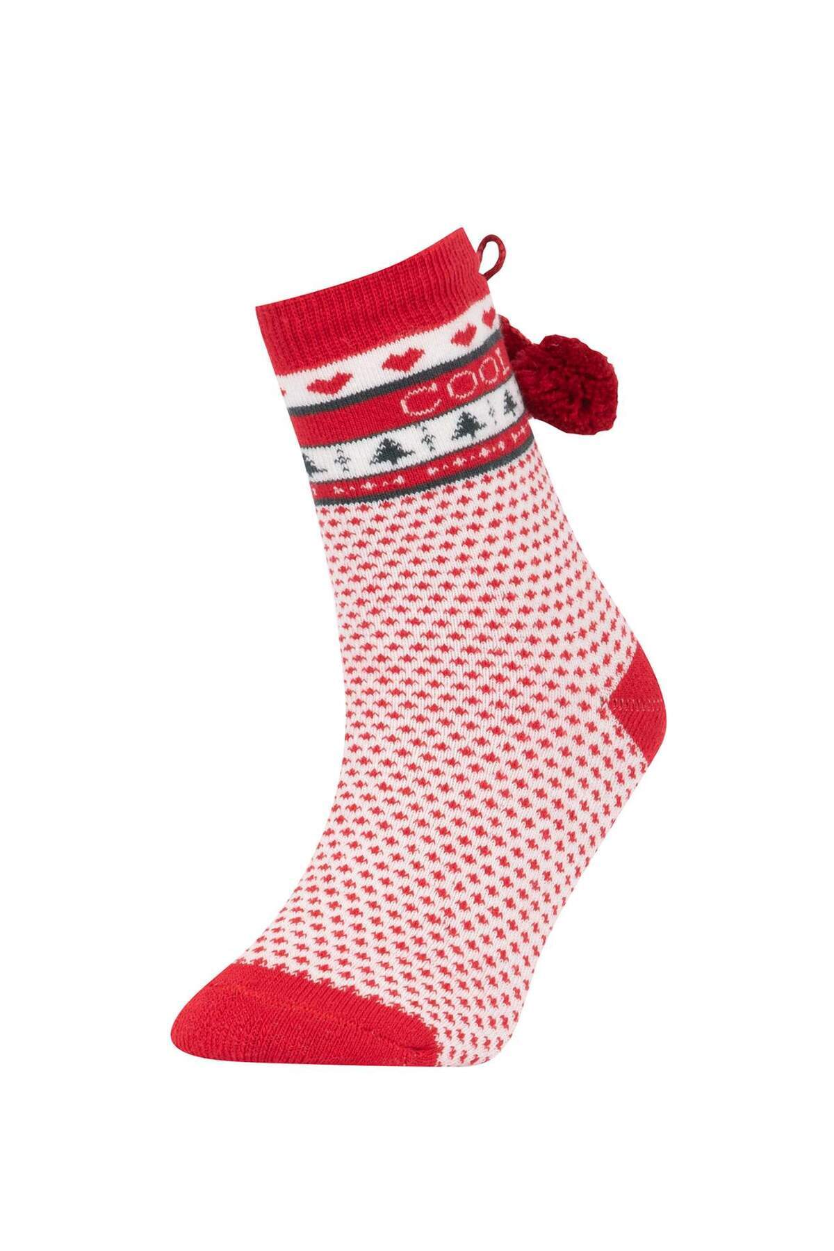 DeFacto-Girl's New Year's Themed 2-Piece Cotton Long Socks Z3921A6Ns 2