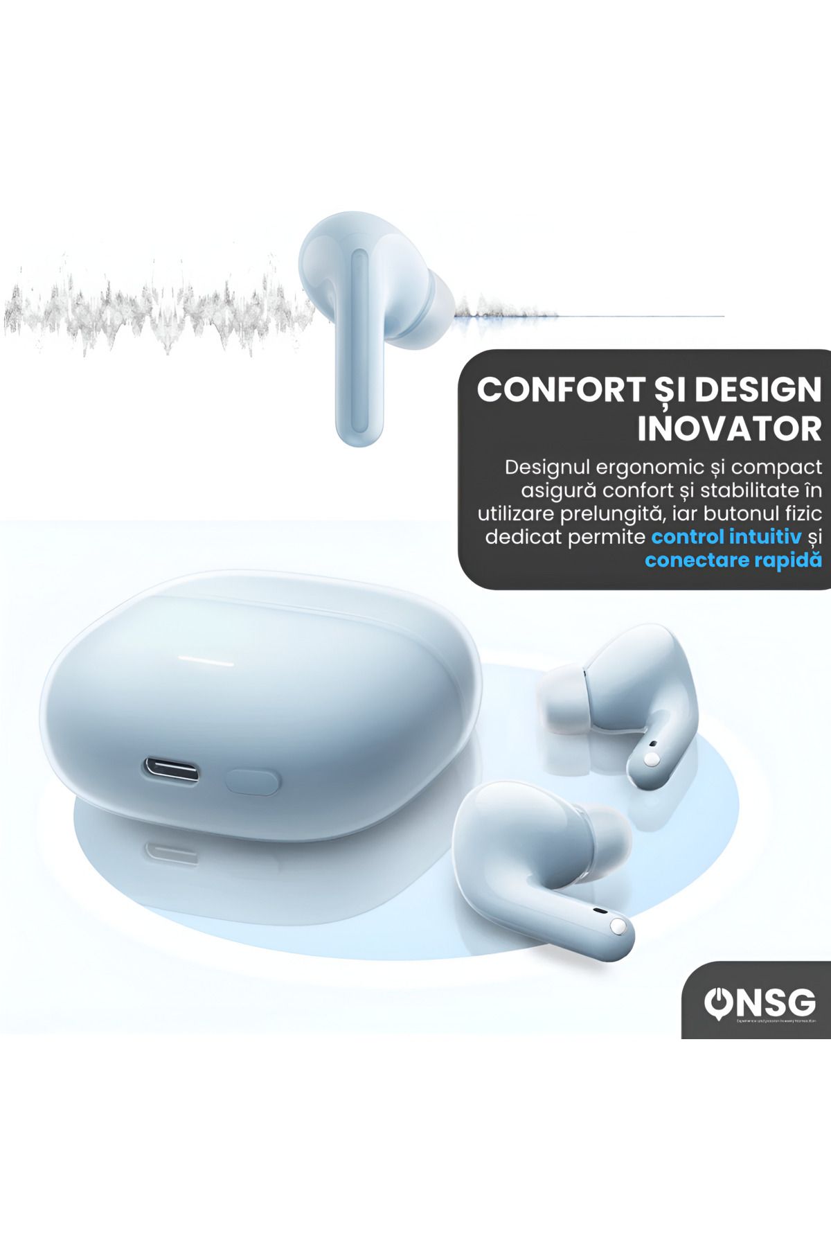 Xiaomi-Căști Redmi Buds 6 Lite handsfree Anc 40db, Bluetooth 5.3, Autonomie 38h, Albastre 2