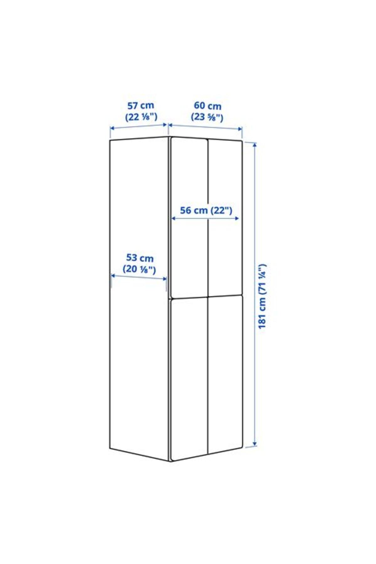 IKEA PLATSA/SMASTAD, çocuk gardırobu, beyaz-huş, 60x57x181 cm fotoğrafı 7 (önizleme)