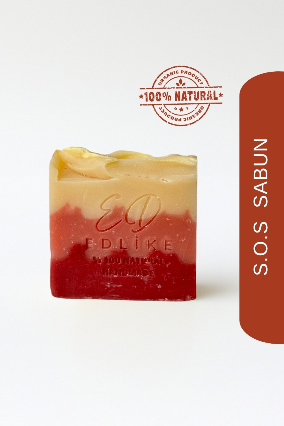 EDLIKE Saf Yağlardan Oluşan Doğal El Yapımı S.0.S Sabun (Kudret Narı-Kantaron-Aynısefa Yağı) 110 Gr