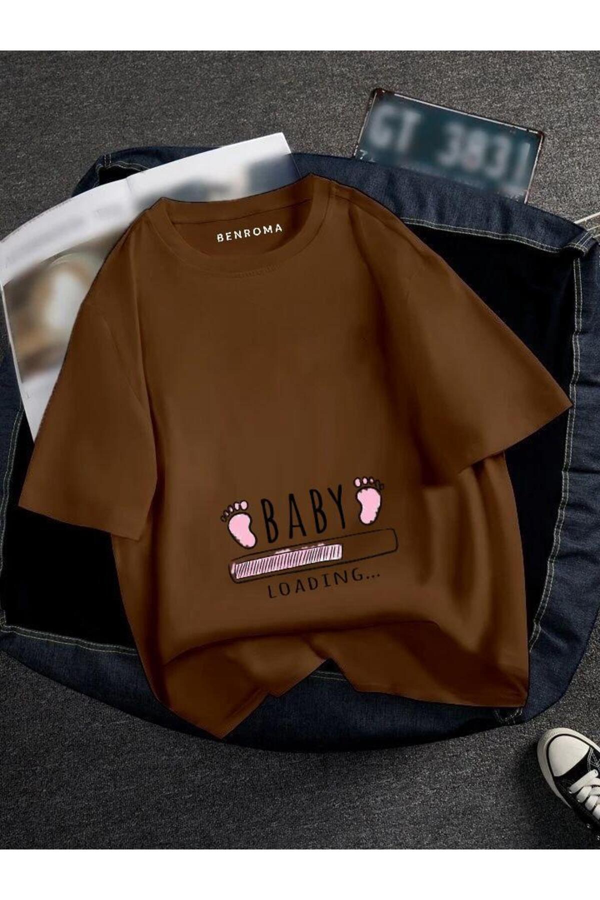 PREGNANT PINK BABY LOADİNG PRINTED TISORT