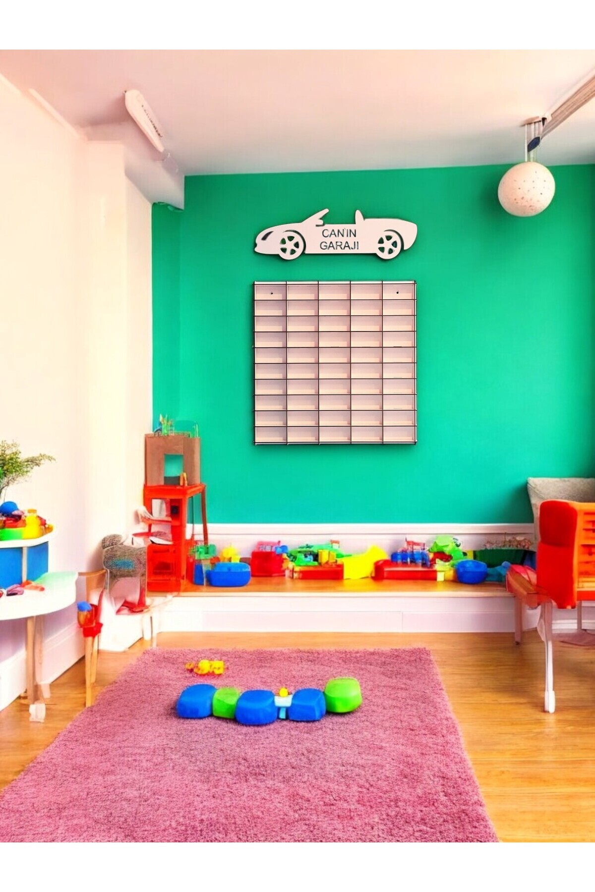 wudie Oyuncak Araba Rafı 50'li  Beyaz (hotwheels VE   Arabalar Için Uygundur) fotoğrafı 4 (önizleme)