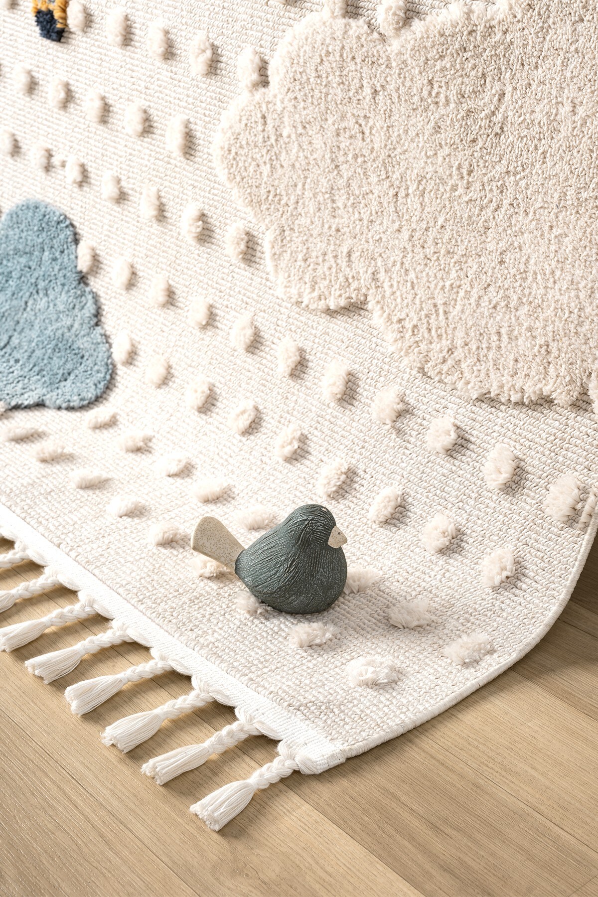 Eliz Home Yumuşak Bukleli Bebek Odası Çocuk Odası Genç Odası Dokuma Halı Mavi Balonlu Bulutlu Halı 22 fotoğrafı 2 (önizleme)