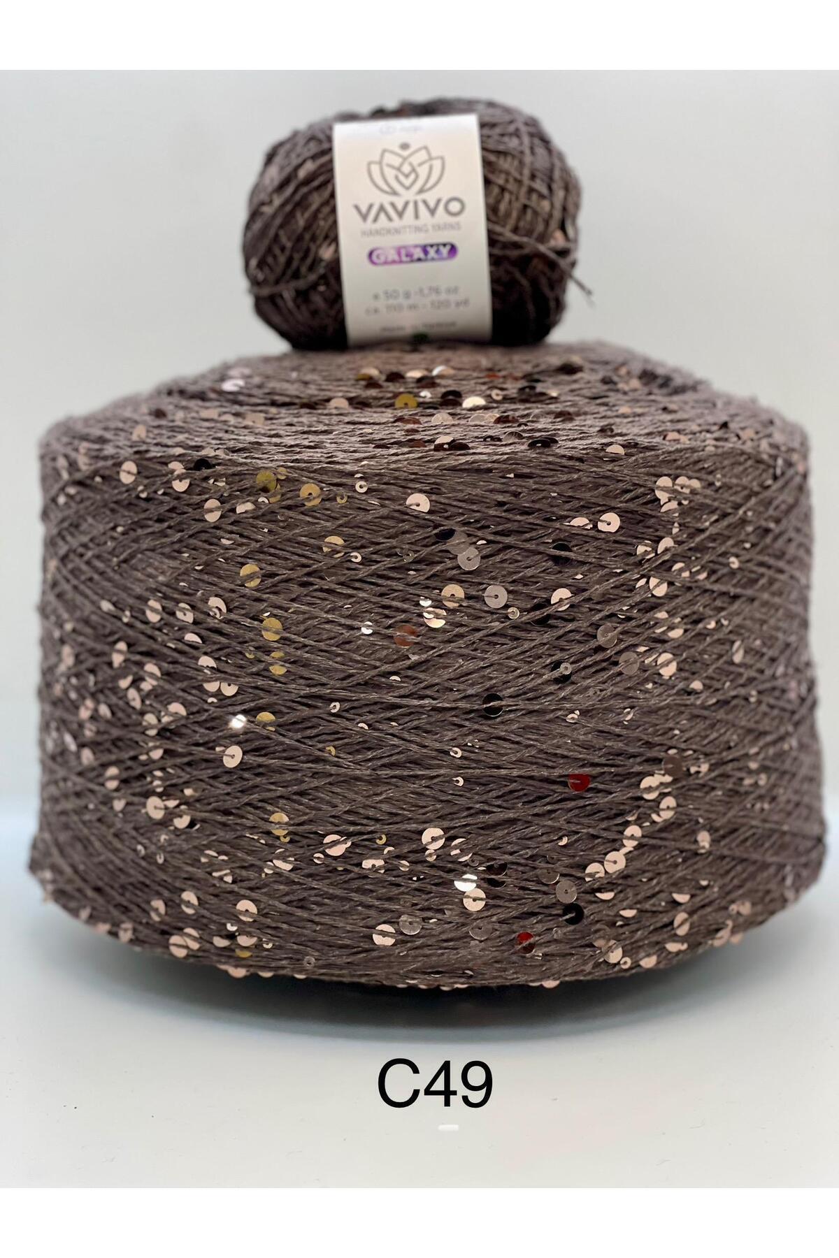 VAVIVO HANDKNITTING YARNS VAVIVO GALAXY 3+6 MM İRİ PULLU EL ÖRGÜ VE ÇANTA İPLİĞİ