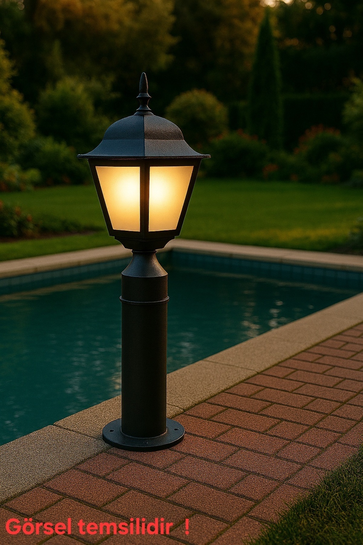 İZLİGHT 5019 65 Cm. Bahçe Set Üstü (BOLLARD) Alüminyum Enjeksiyon Döküm Aydınlatma Marka Dış Mekan