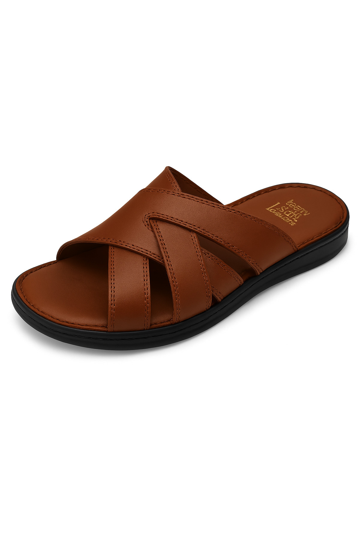 Growish-Gr0294 Inside and Outside Genuine Leather Anti-Slip Rubber Sole Men's Comfort Comfortable Slippers 2