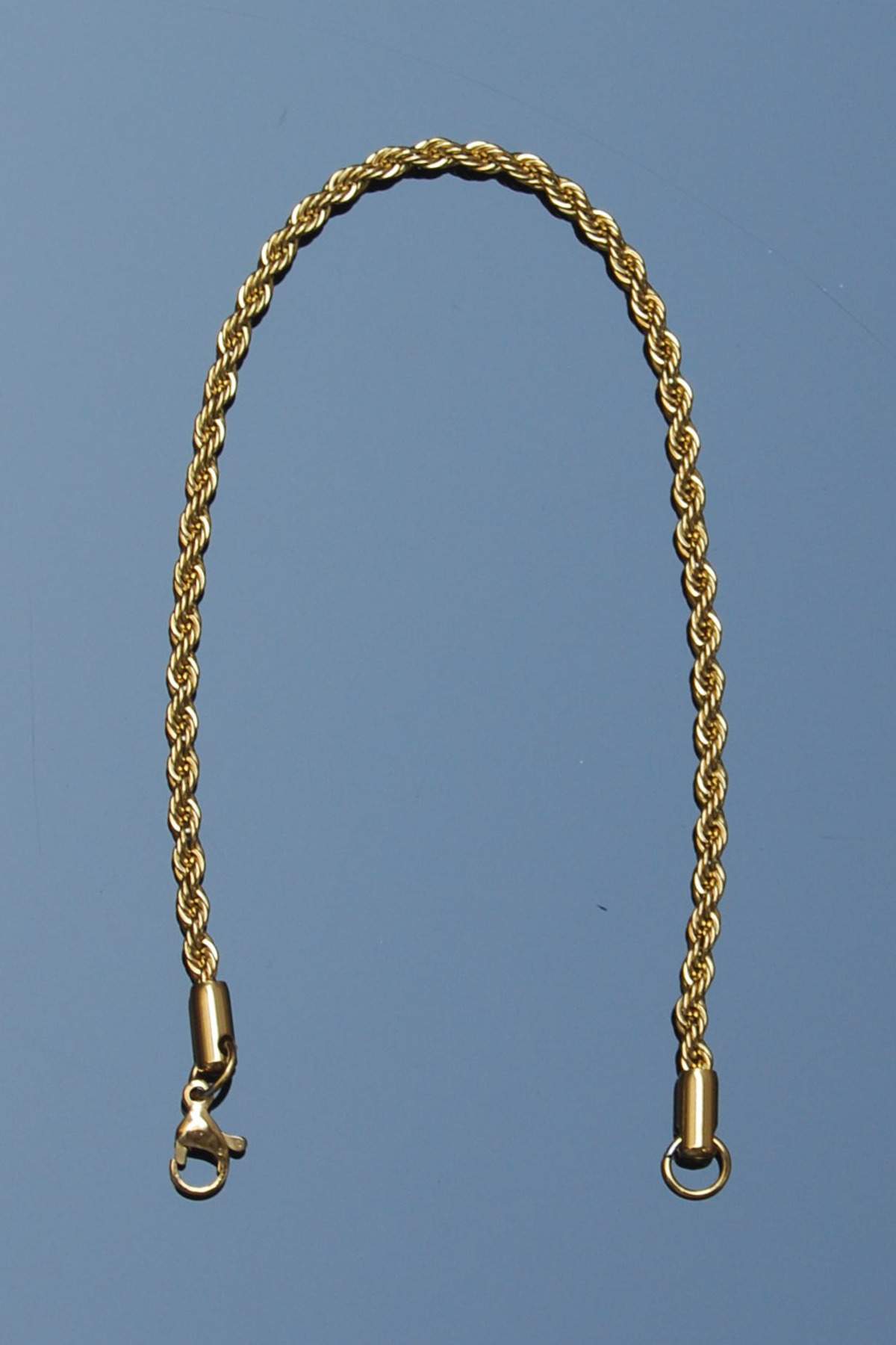 Rua Jewelry Çelik Burgu Halat Bileklik 3 Mm Altın Renk | Kararmaz , Unisex , 2 Yıl Garantili görsel 2