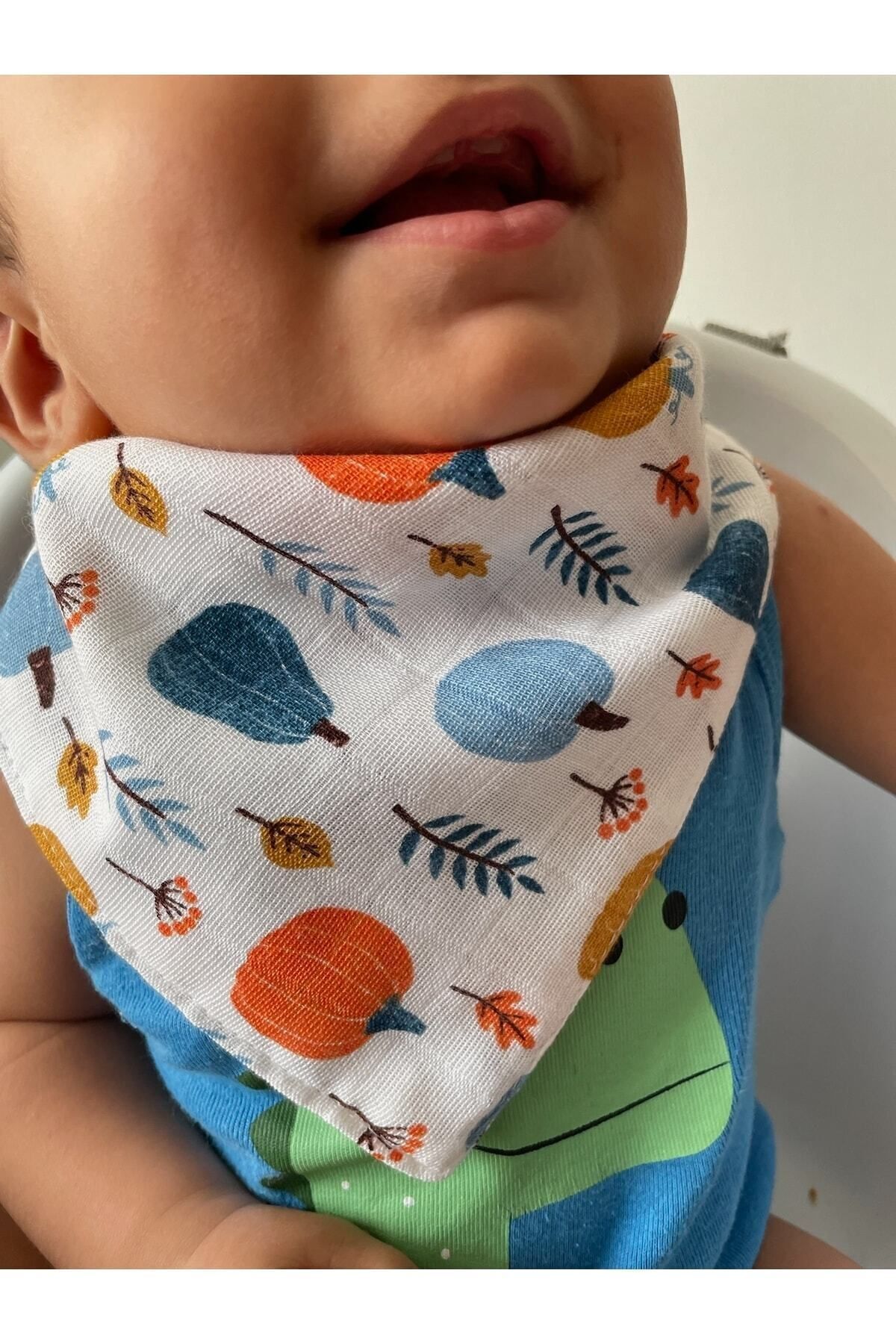 runbaby (10 ADET) Müslin Kumaş Çıtçıtlı Bebek Salya Önlük & Fular Ynkmbn fotoğrafı 5 (önizleme)