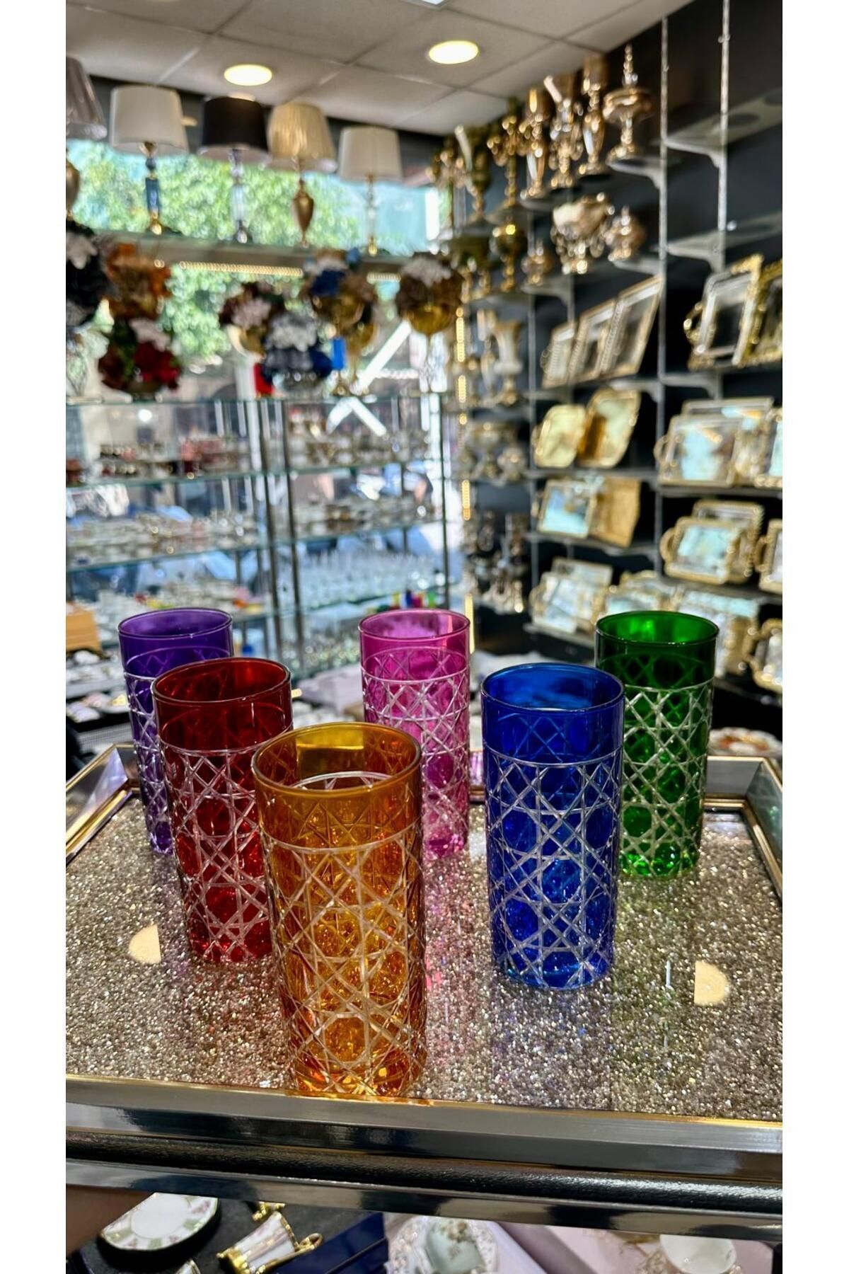 Turkuaz-Set of 6 Colorful Honeycomb Pattern Soft Drink Cups 3