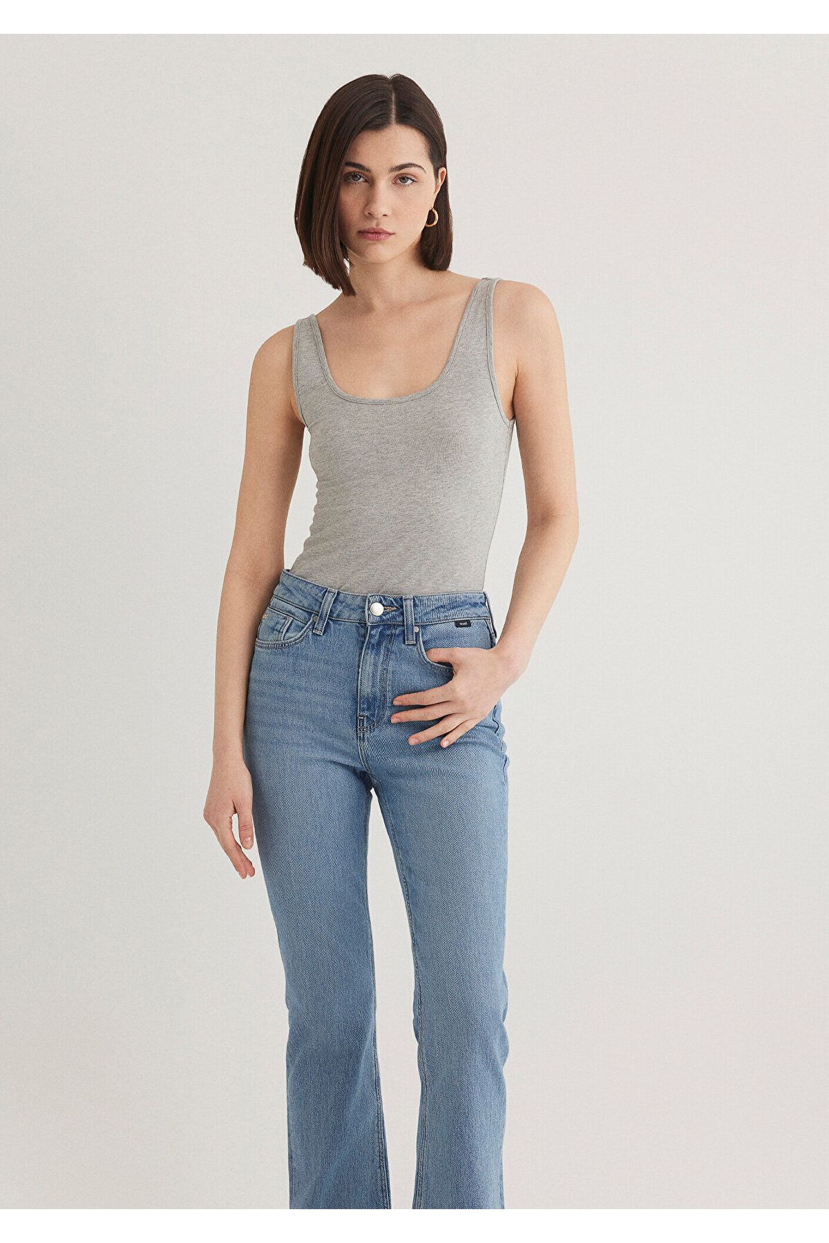Mavi-2er-Pack Basic-Tanktops für Damen in Grau und Marineblau mit tailliertem Schnitt 1611367 -70490 5
