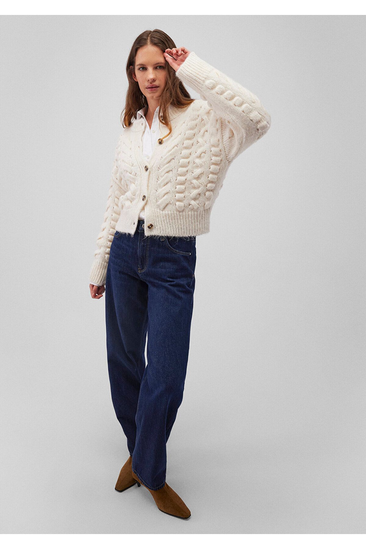 Mavi-Buttoned Ecru Cardigan Regular Fit / Regular Fit 1710589 -80194 4