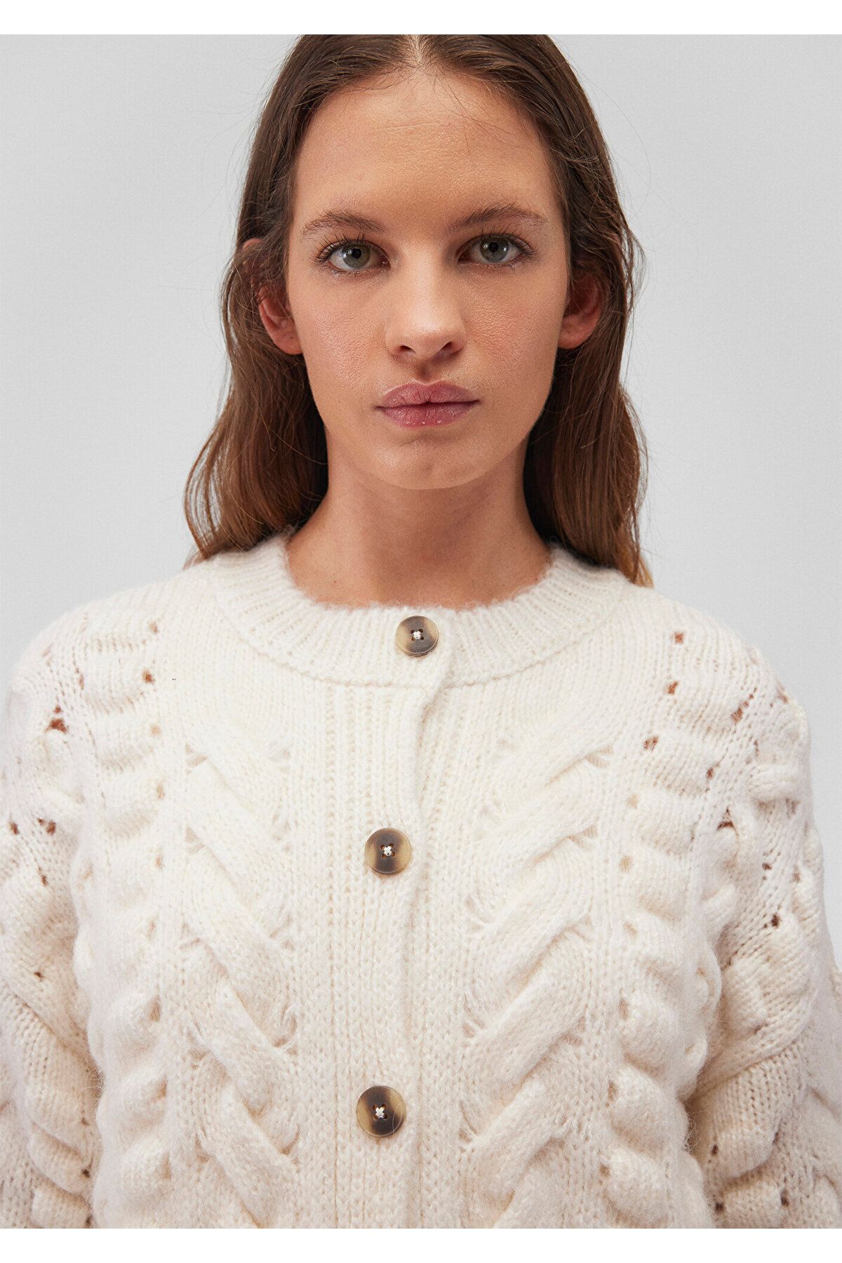 Mavi-Buttoned Ecru Cardigan Regular Fit / Regular Fit 1710589 -80194 8