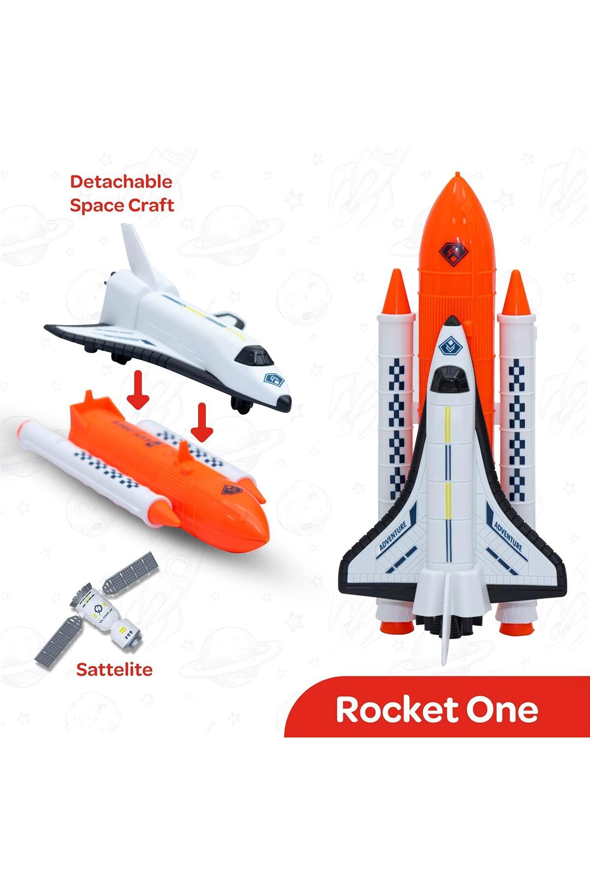 مجموعه فضایی نهایی سفینه‌ی موشکی – کیت ماجراجویی با فیگورهای فضانورد، موشک، شاتل