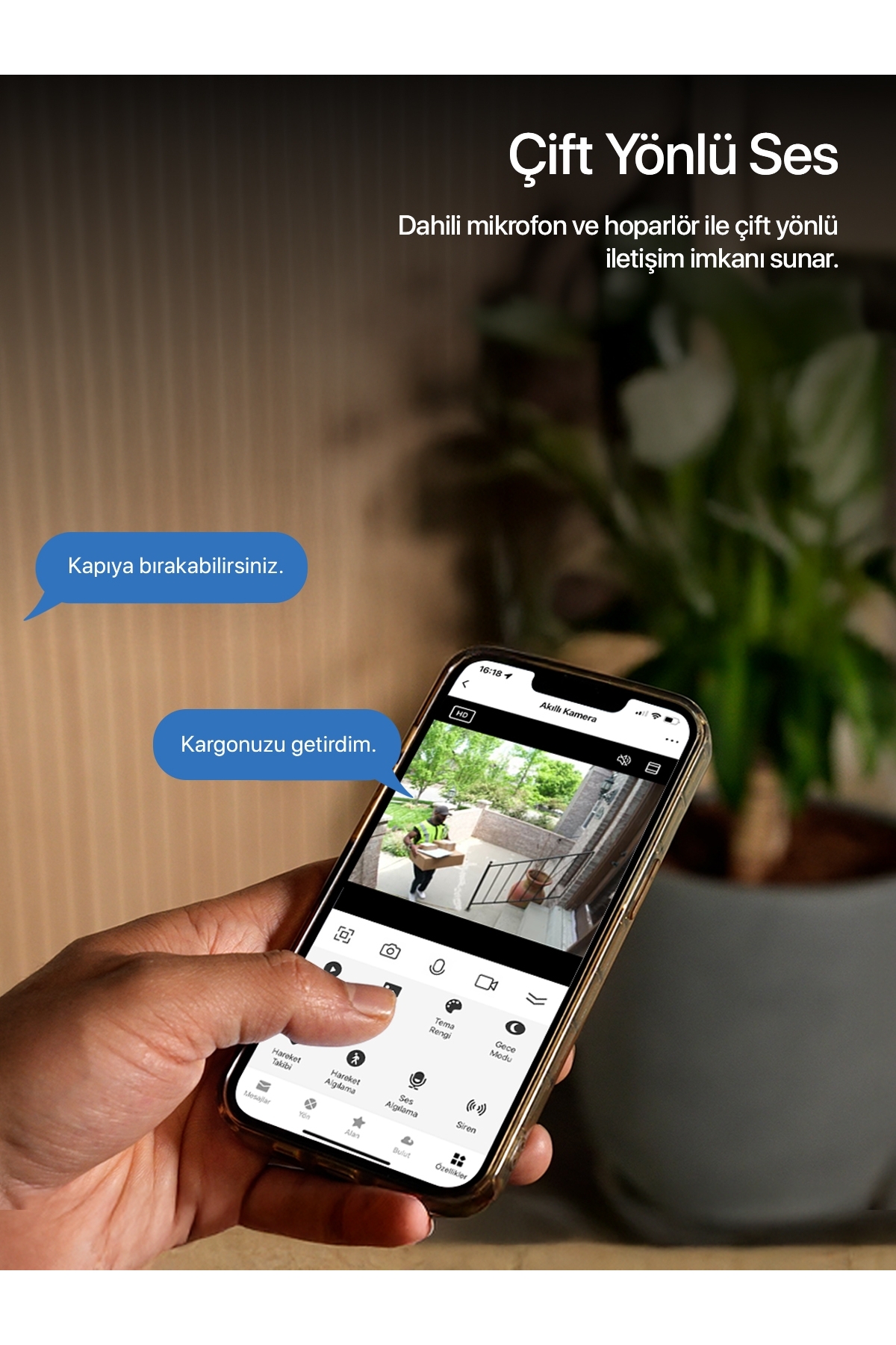 Xenon Smart Akıllı Güvenlik Kamerası PTZ Wi-Fi 350° IP65 Mobil Kontrol IP65 Çift Yönlü Ses Siren ve Led X7266 fotoğrafı 4 (önizleme)