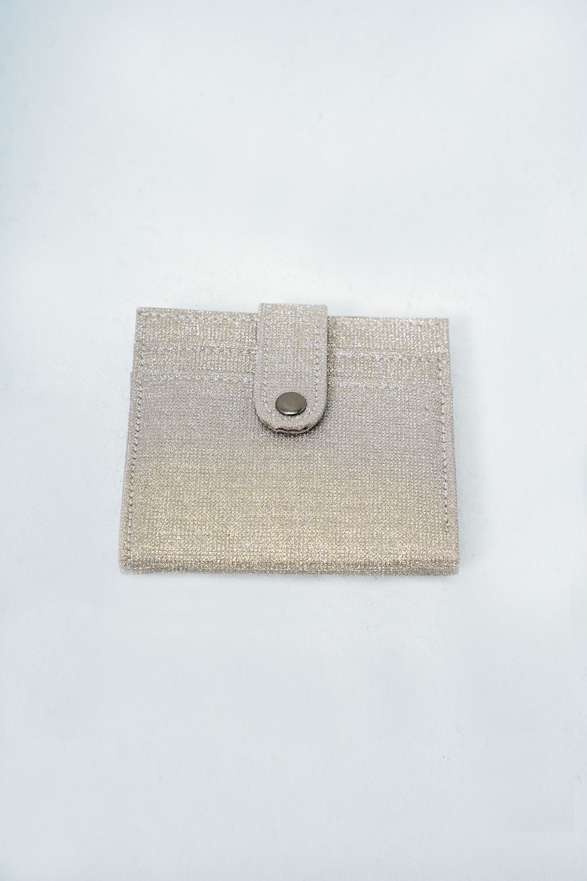 VAGGON-Women's Gold Paper Coin Compartment Clip Close Stylish Silvery Wallet Card Holder Prmx14084 3