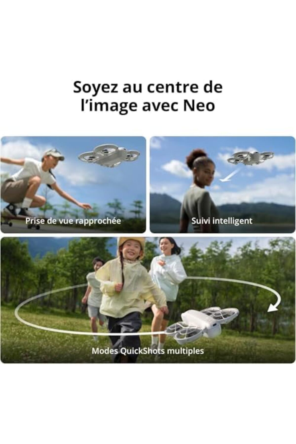 DJI-مجموعة Neo Fly More، طائرة بدون طيار مزودة بكاميرا فائقة الوضوح بدقة 4K، وزن 135 جرامًا، تتبع الهدف بالذكاء الاصطناعي، لقطات سريعة، فيديو ثابت 4