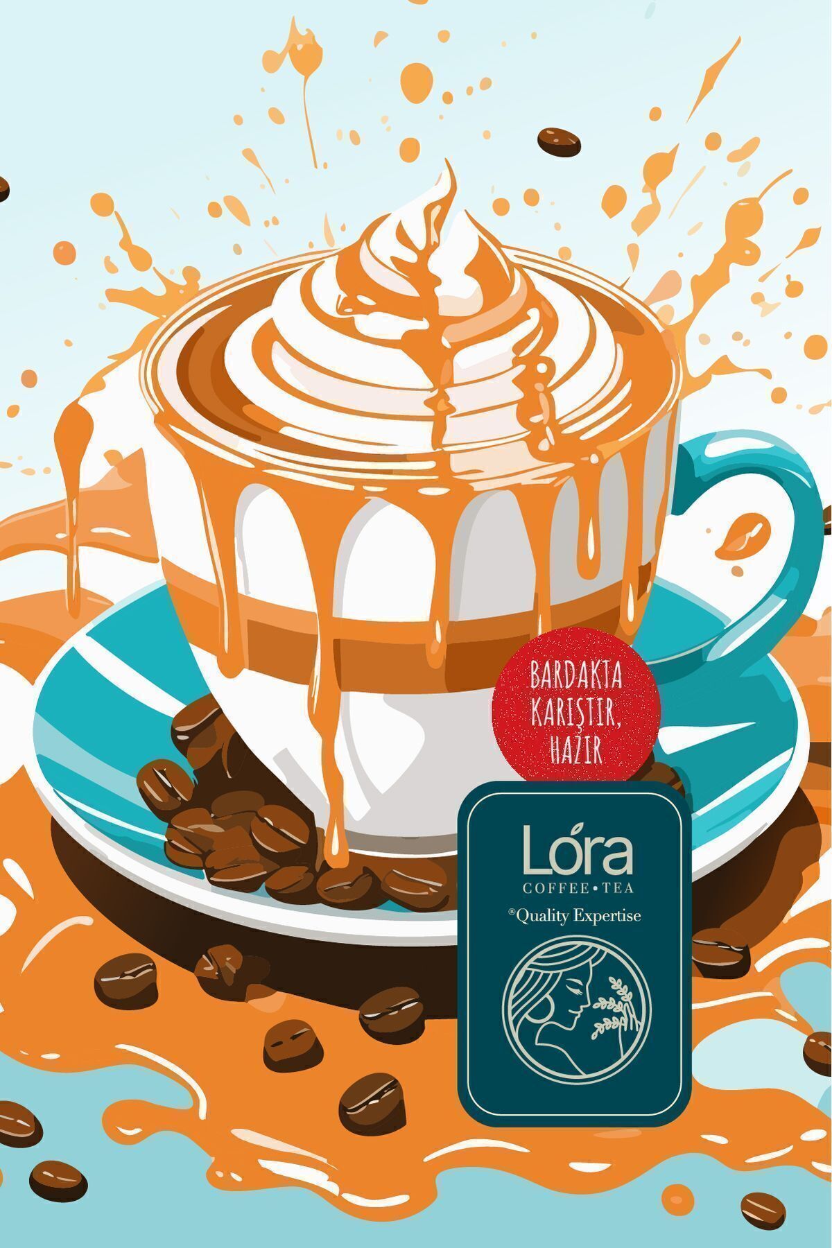 kahvelora-300g Caffe Latte Caramel Toffee Nut - Exquisite Drink - Ready Cafe Latte Coffee - Just Stir 2