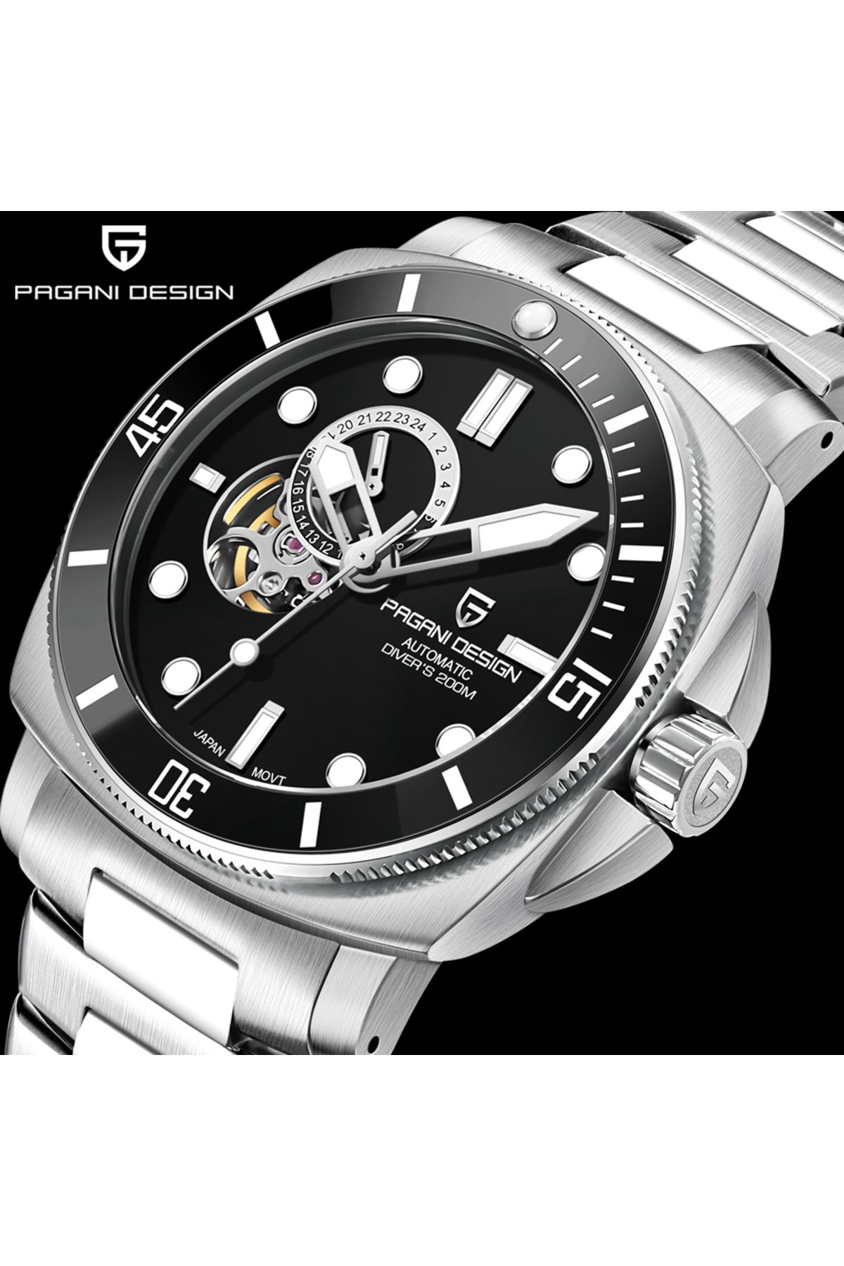 Pagani design-Pd-1736 Men's 200m Waterproof Automatic Mechanical Watch Sapphire Crystal Ceramic Bezel Luminous Watch 2