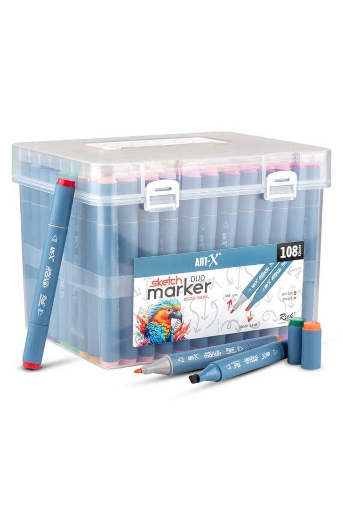 Rich Rıch Art-X Sketch Marker Duo Çift Uçlu Kalem 108 Li Klm-18052