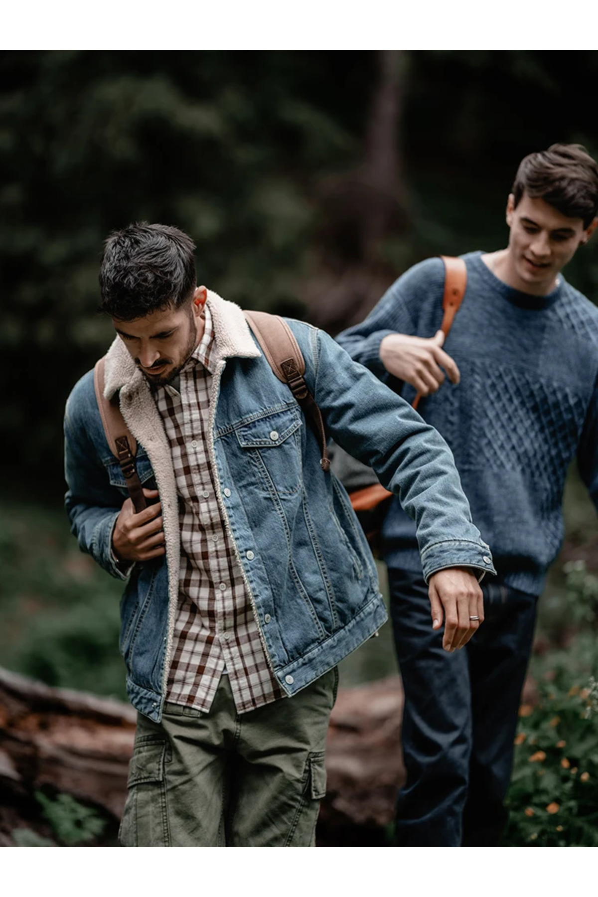 Erkek Mavi İçi Kürklü Kot Ceket Slim Fit