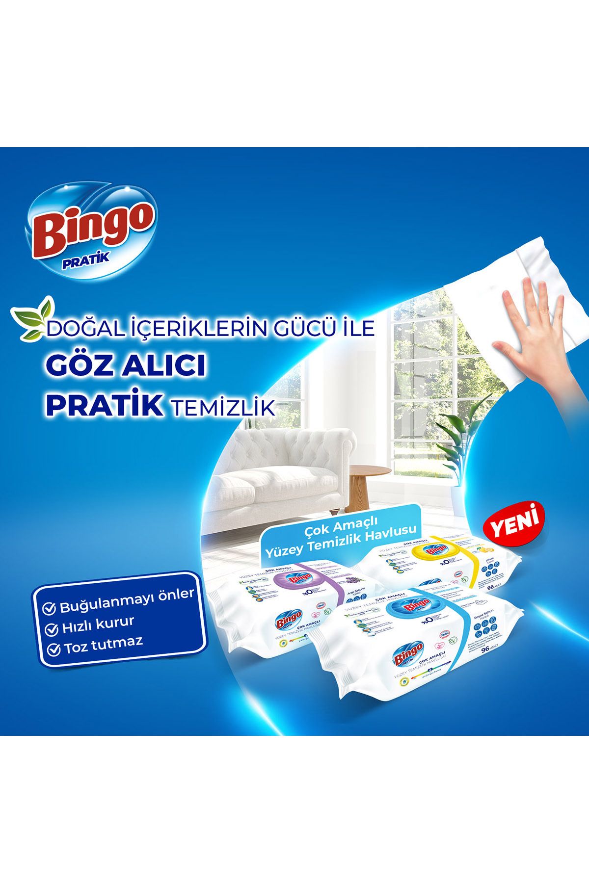 Bingo-Practical Surface Cleaning Towel White Soap 96X3 (288 Sheets) 7