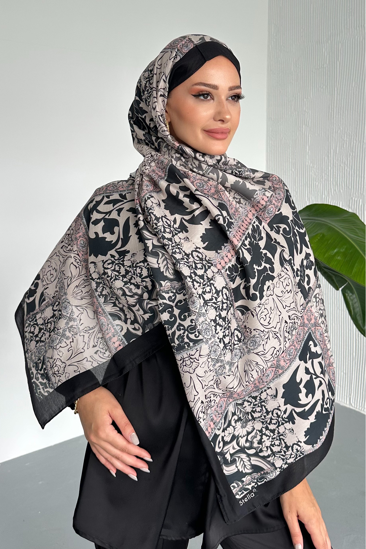Stella Eşarp-Patch Ethnic Patterned Colorful Soft Cotton Shawl 4