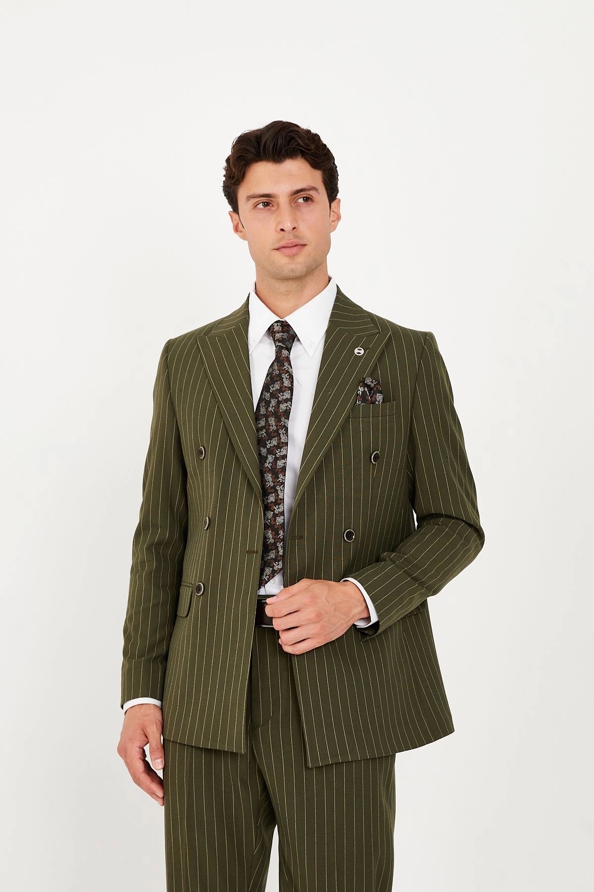 The Tailor Classics Men's Suit - Plain Striped Woven Suit Men's Trousers Jacket