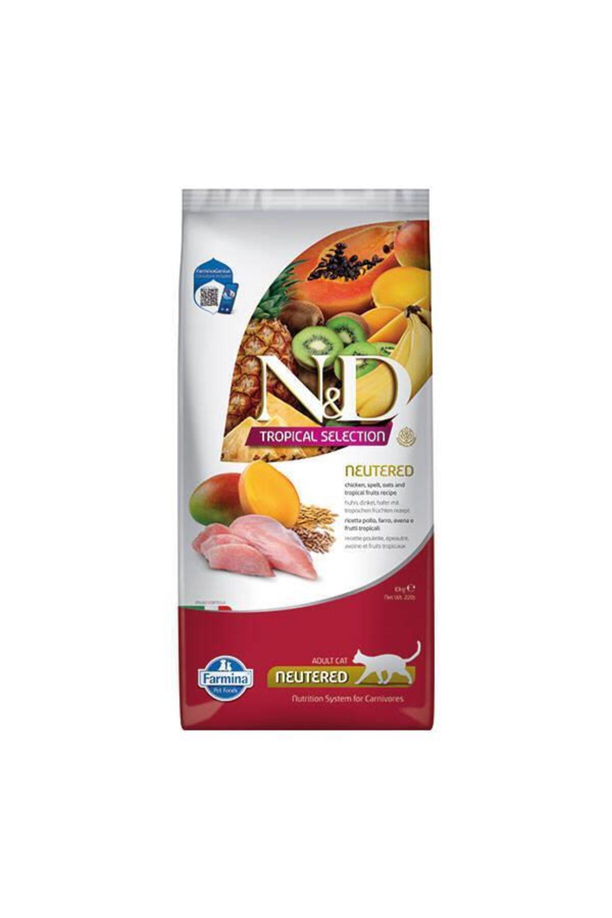N&D Tropical Selection Tavuklu ve Tropikal Meyveli Kısırlaştırılmış Kedi Maması 10 Kg
