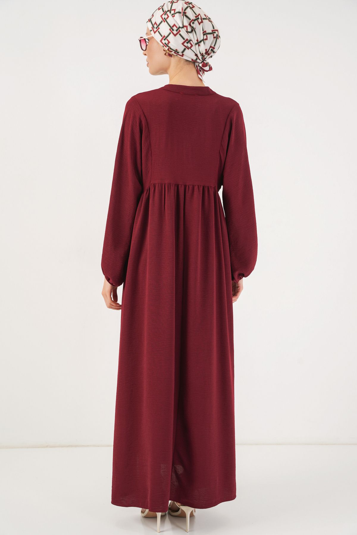 Bigdart-Rochie lungă de damă Hijab 2525 - Roșu Claret 7