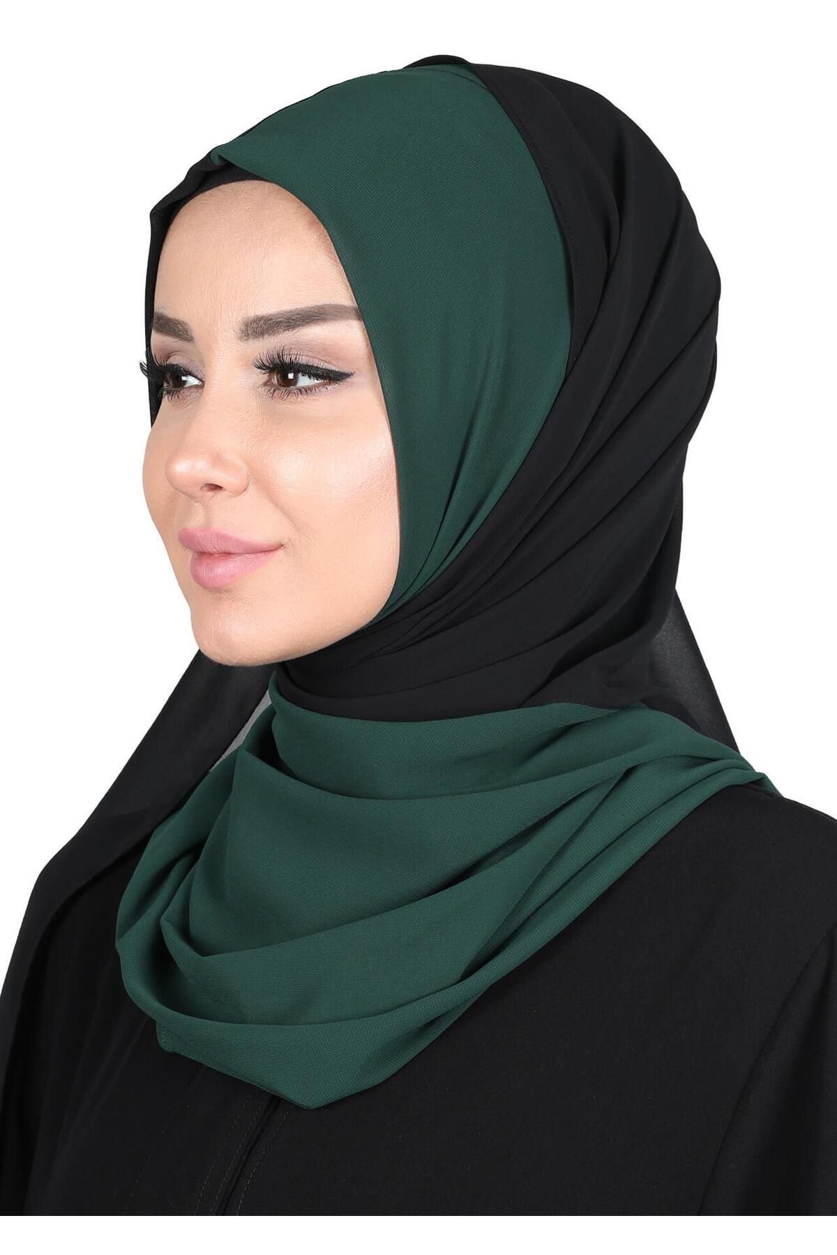 Ayşe Tasarım-Double Color Practical Chiffon Shawl,Ps-102 1