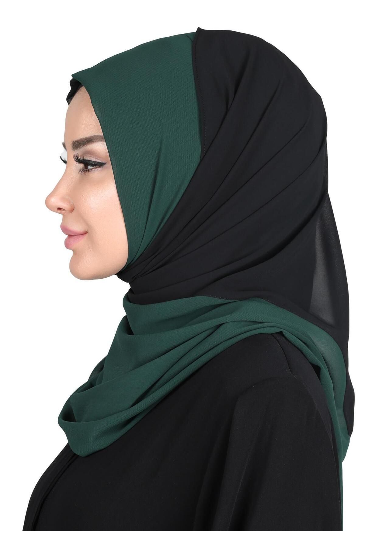 Ayşe Tasarım-Double Color Practical Chiffon Shawl,Ps-102 2