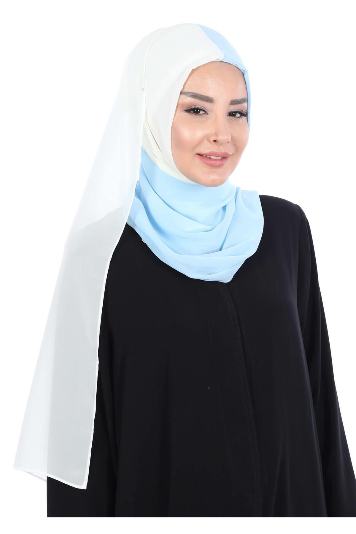 Ayşe Tasarım-Double Color Practical Chiffon Shawl,Ps-102 2