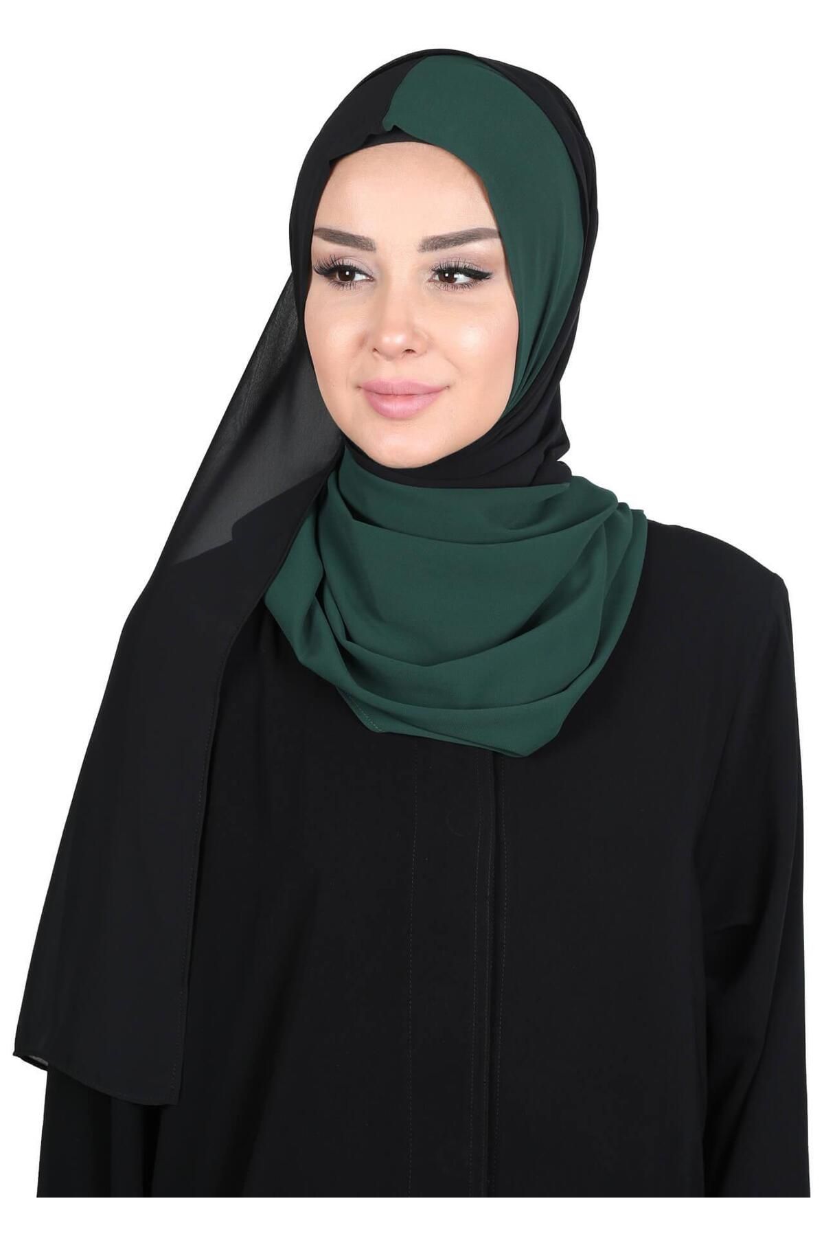 Ayşe Tasarım-Double Color Practical Chiffon Shawl,Ps-102 6