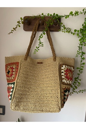ÖZÜM HOME Kağıt ip el yapımı kadın çanta, Kağıt ip plaj çantası, plaj çantası,