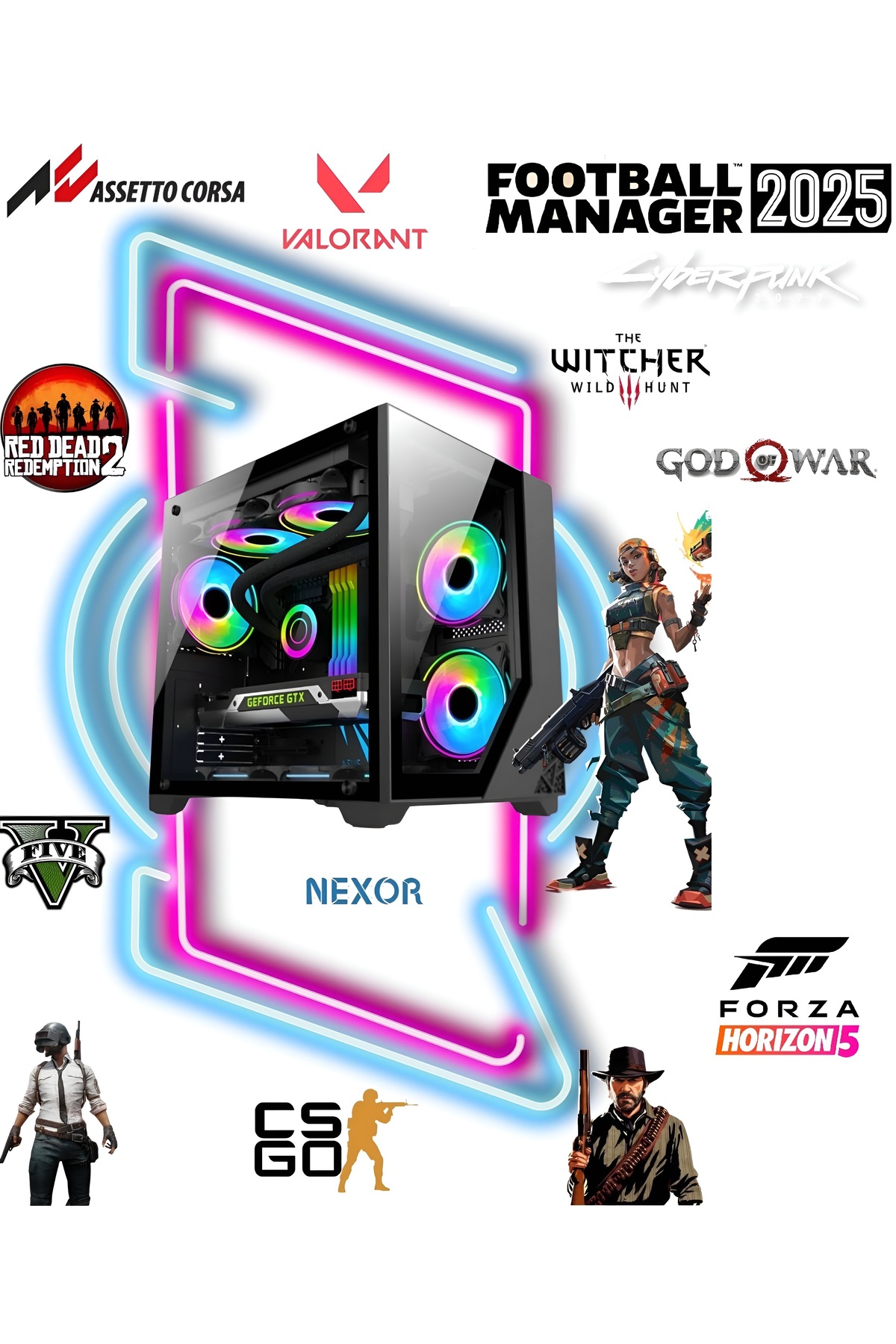 PC ABİ V15 GAMİNG PC / OYUNCU BİLGİSAYARI / RYZEN 5 5500 / RTX