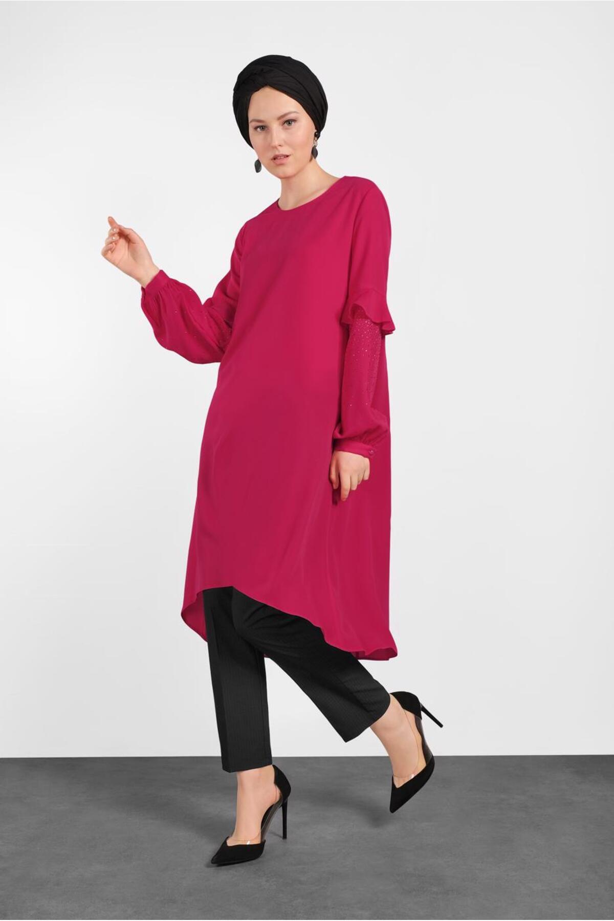 آلوینا تونیک با آستین‌های سنگ دوزی شده ۴۸۵۸