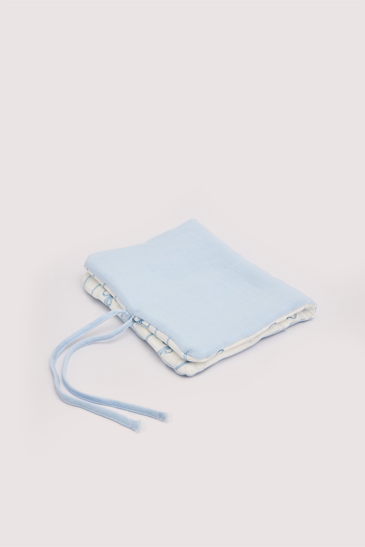 100% Cotton Muslin Wet Wipes & Tote Bag - Ribbon / Blue