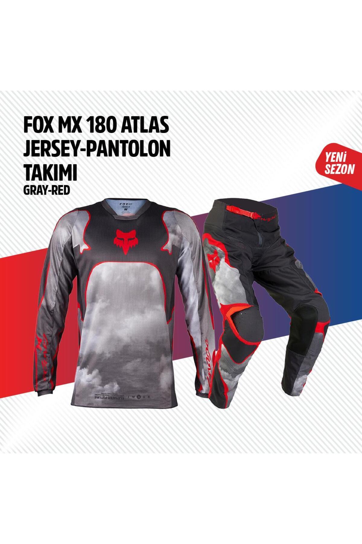 Fox Gri Kırmızı Jersey Pantolon Takımı