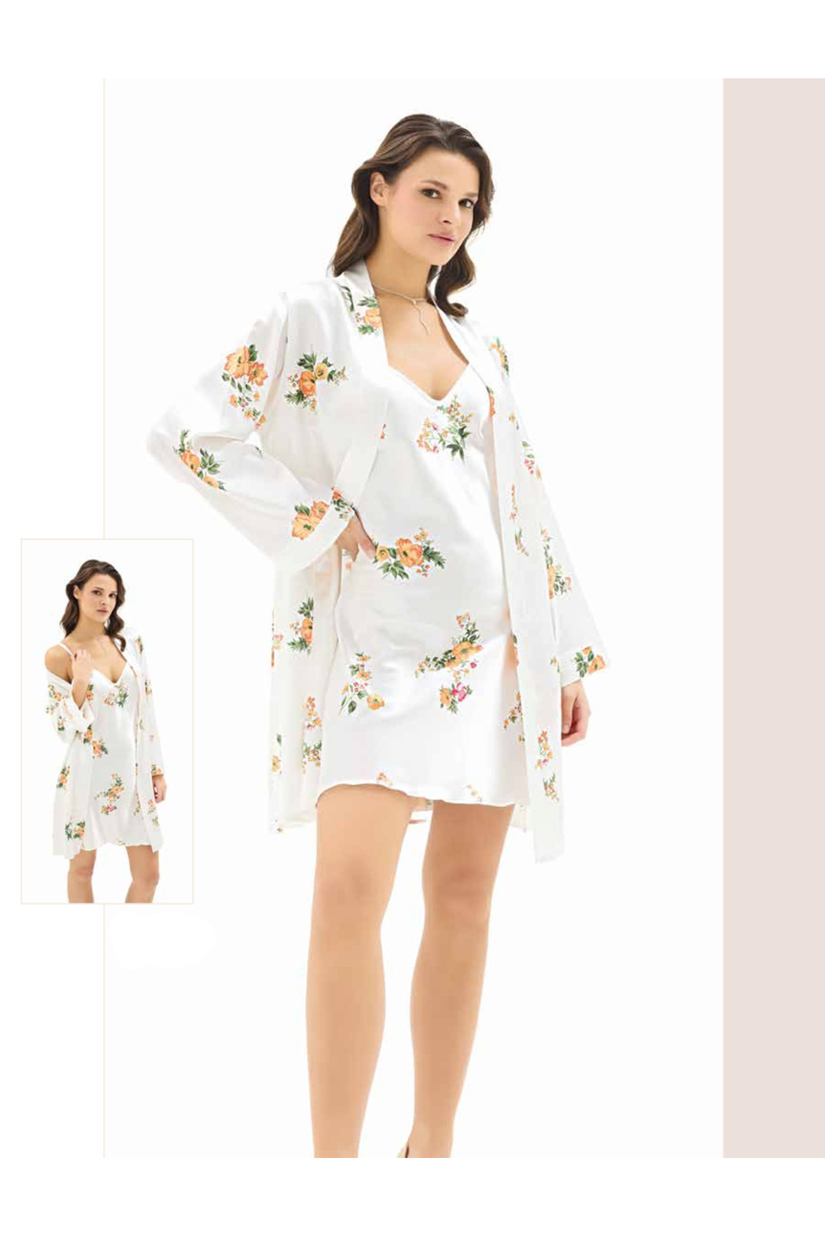 Genel Markalar İç Giyim MOONGİRL Saten Kısa İkili Gecelik Takım