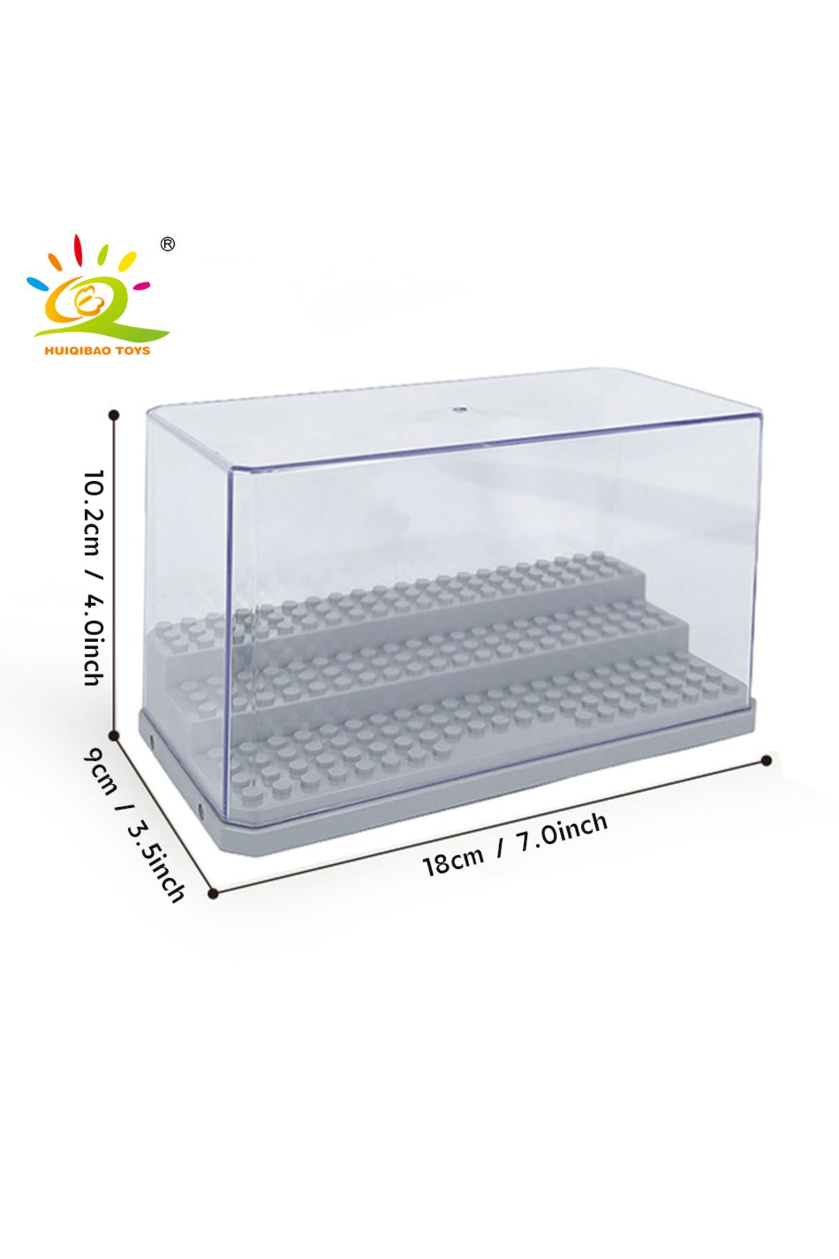 Choice3-With Box 03Gray HUIQIBAO Dustproof Figures Display Case Box Show Case For Model Collection Building 1