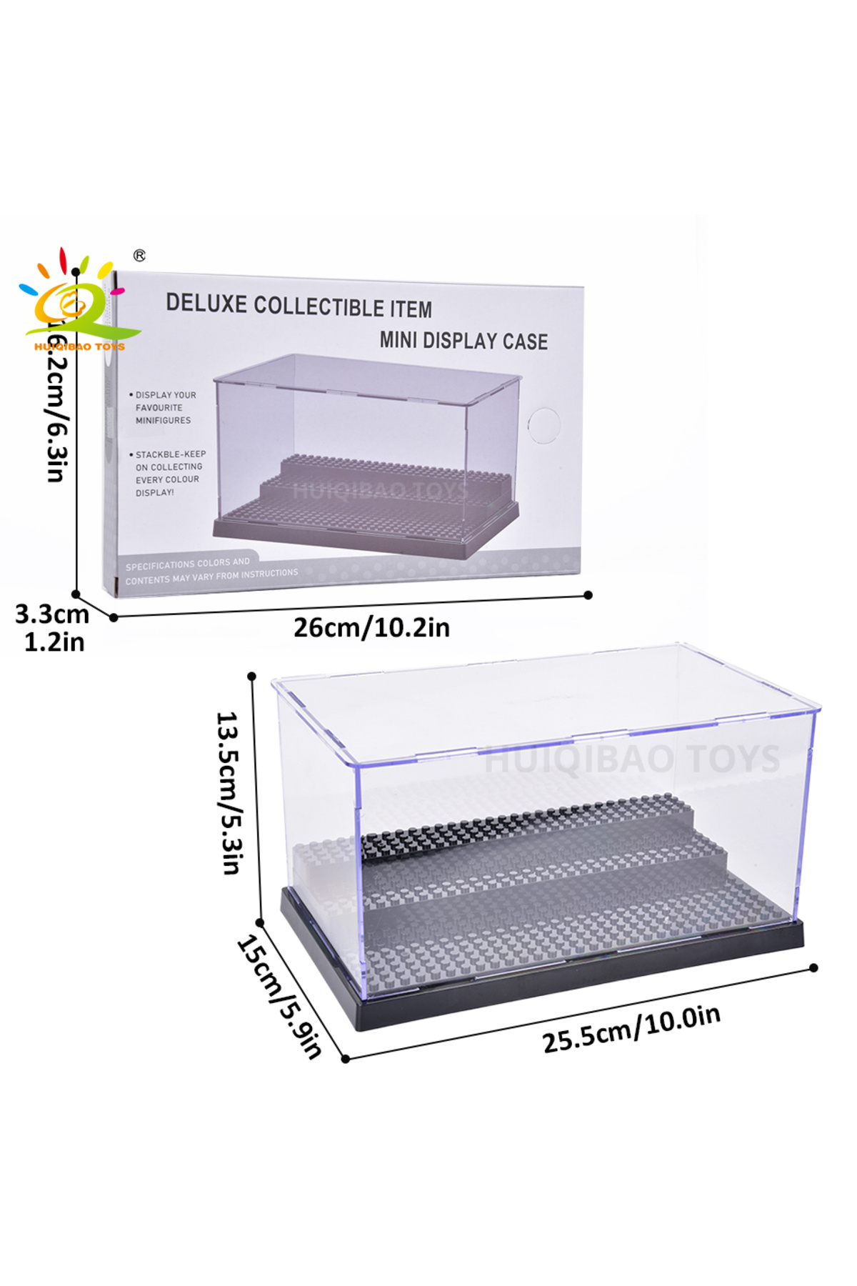 Choice6-With Box 09Black HUIQIBAO Dustproof Figures Display Case Box Show Case For Model Collection Building 1