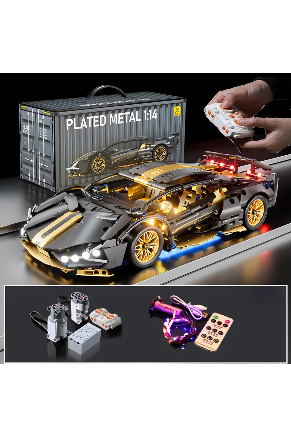 بدون جعبه بلوک‌های ساختمانی مدل ماشین مسابقه‌ای سبک موتور برای بزرگسالان، ۱:۱۴، دی‌آی‌وای