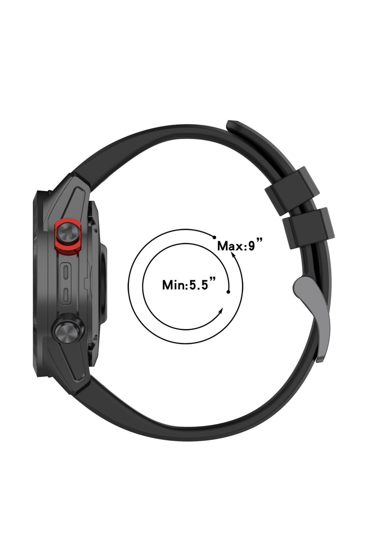 eR D L-Silicone watch strap compatible with Garmin Fenix 6, Fenix 6 Pro, strap width 22 mm, orange, eR D L 5